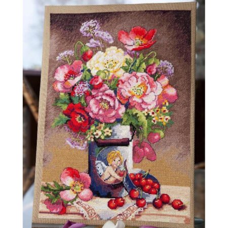 Buy Cross stitch kit Cupid flowers-K-91