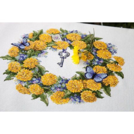 Buy Cross stitch kit Dandelion wreath-K-97