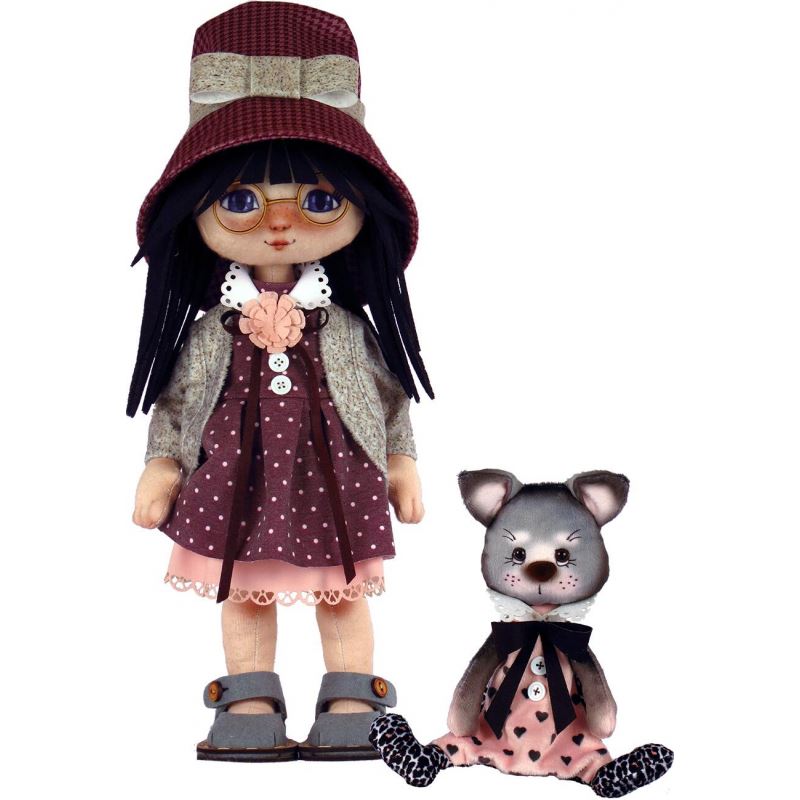 Buy Doll sewing kit - Girl with a cat-k1075