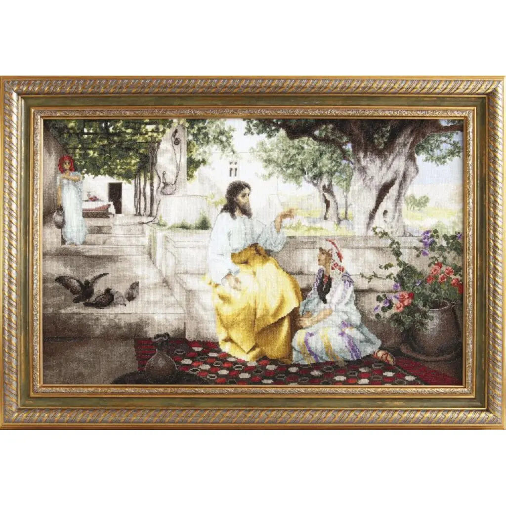Buy Cross stitch kit Christ with Martha and Mary-M-314