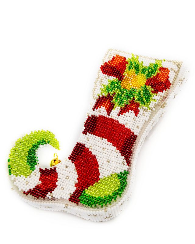 Buy Bead embroidery kit with a plastic base - Christmas boot
