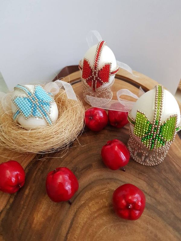 Buy Bead embroidery kit with a plastic base - Easter eggs set 6pcs._5