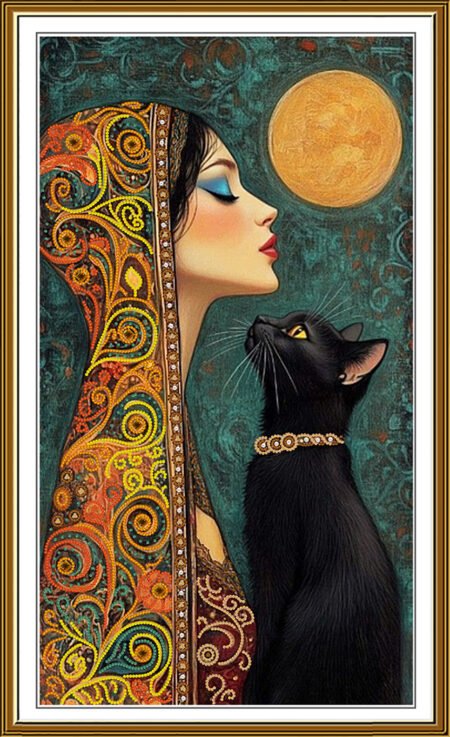 Buy Bead embroidery kit Beauty and the Cat-NK3339
