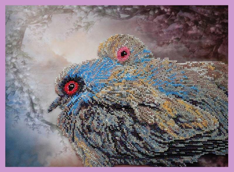 Buy Bead embroidery kit Doves-P-143
