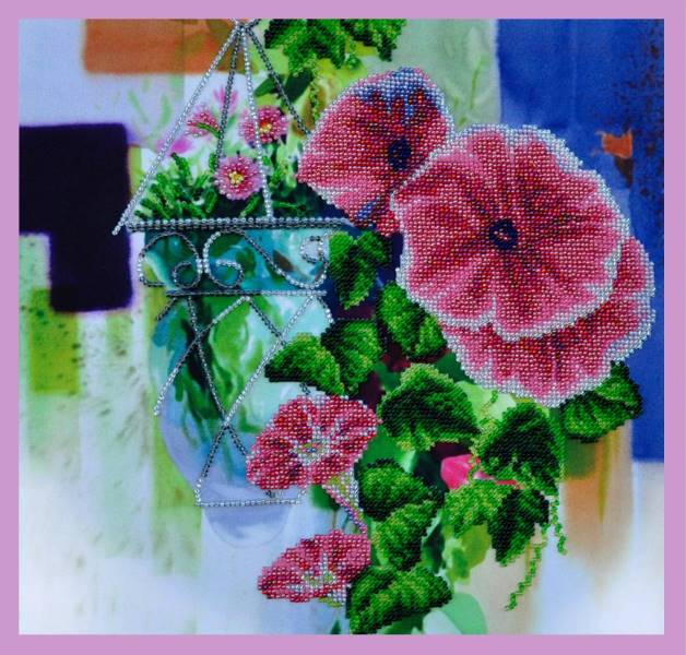 Buy Bead embroidery kit Flower watercolor -2-P-149