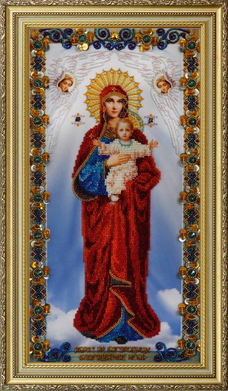 Buy Bead embroidery kit Icon of the Mother of God "Blessed Heaven"-P-177
