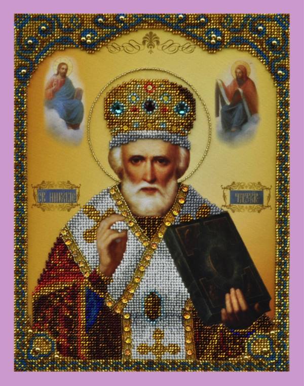 Buy Bead embroidery kit Icon of St Nicholas-P-182