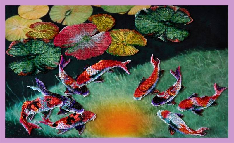 Buy Bead embroidery kit Fish for luck-P-186