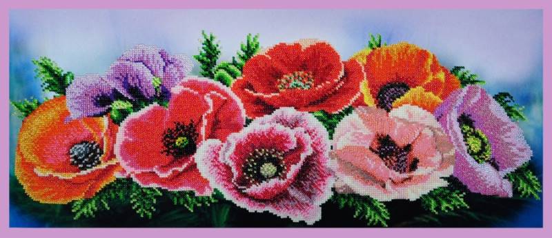 Buy Bead embroidery kit Poppy mood-P-205