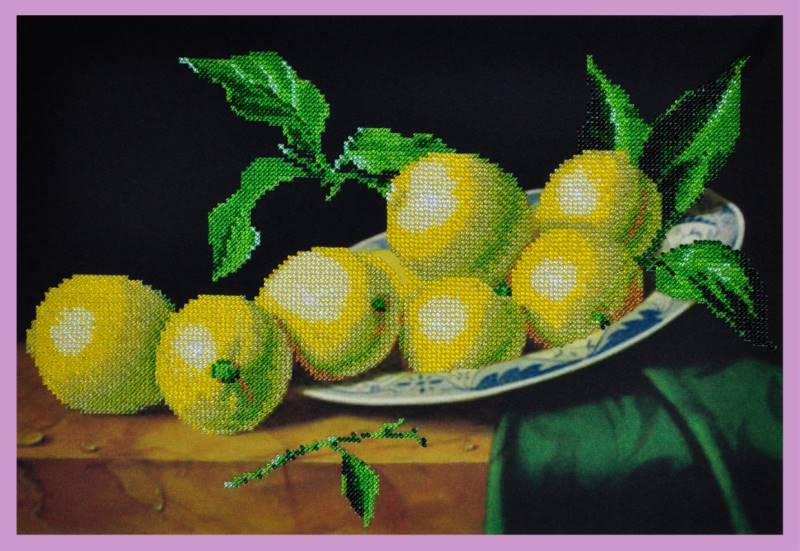Buy Bead embroidery kit Still life with lemons-P-212