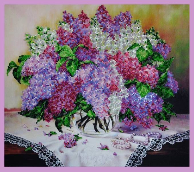 Buy Bead embroidery kit Bouquet of lilacs-P-213