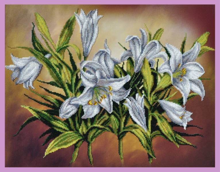 Buy Bead embroidery kit White lilies-P-232