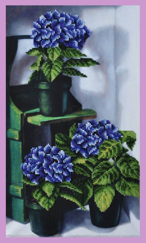 Buy Bead embroidery kit Blooming hydrangea-P-238