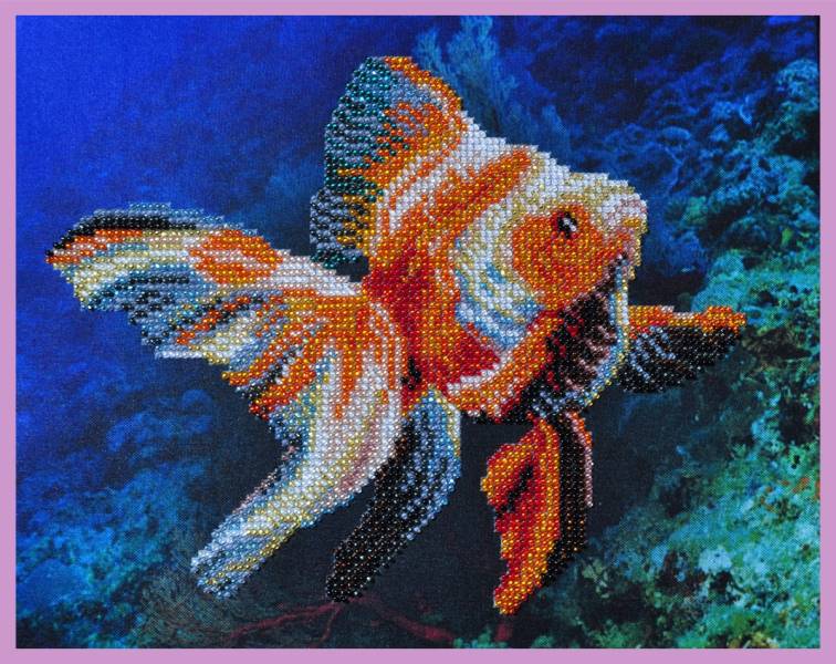 Buy Bead embroidery kit Gold fish-P-240