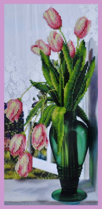Buy Bead embroidery kit Tulips on the window-P-242