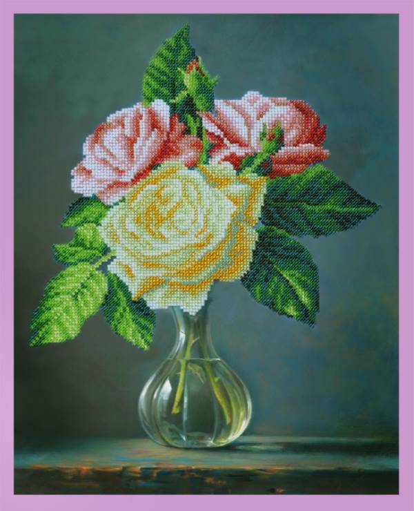 Buy Bead embroidery kit A bunch of roses-P-265