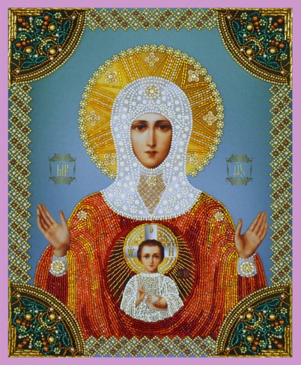 Buy Bead embroidery kit Icon "The Sign of the Blessed Virgin"-P-272