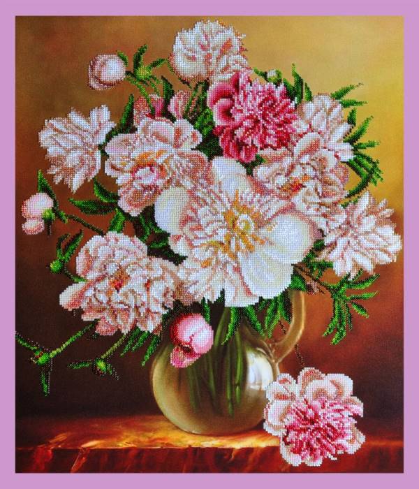 Buy Bead embroidery kit White bouquet-P-274