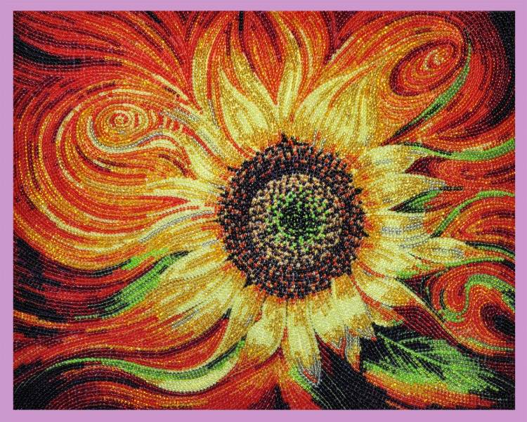 Buy Bead embroidery kit Fire flower-P-277