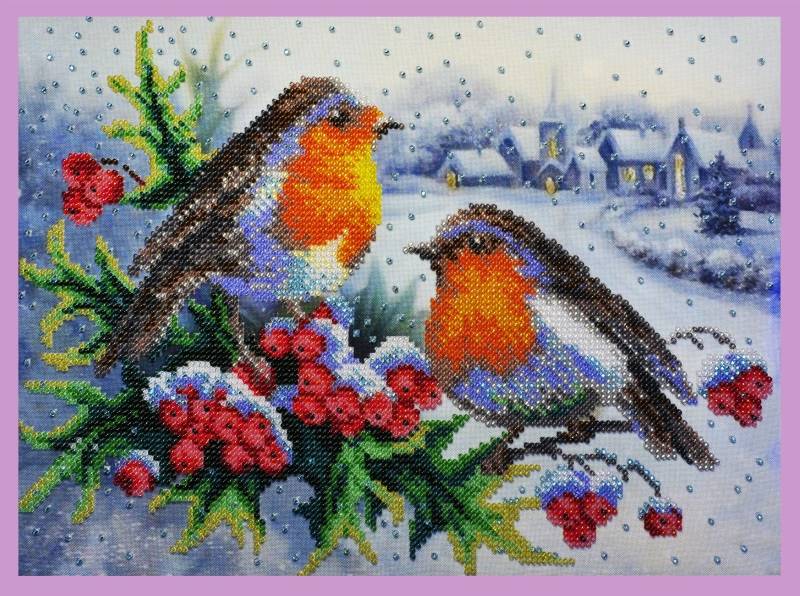 Buy Bead embroidery kit Winter song-P-284