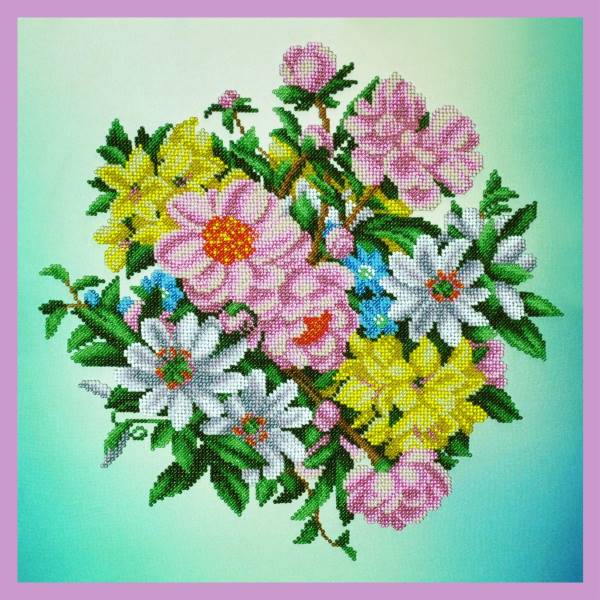 Buy Bead embroidery kit Garden flowers-P-302