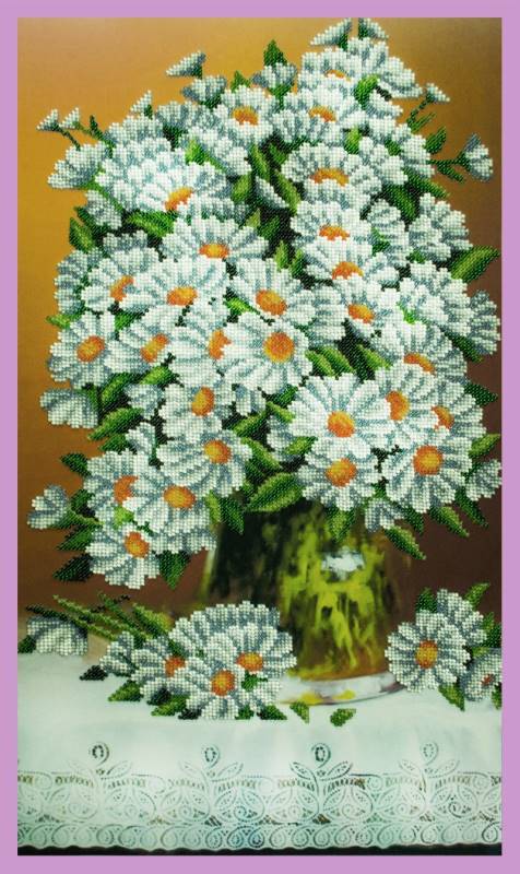 Buy Bead embroidery kit Bouquet of daisies-P-304