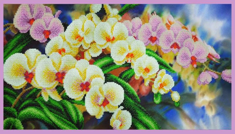 Buy Bead embroidery kit Orchids in the garden-P-308