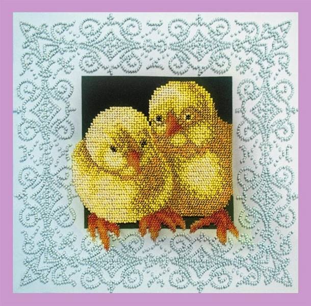 Buy Bead embroidery kit Chickens-P-339