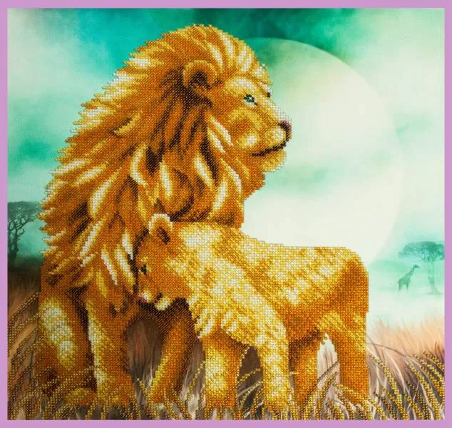 Buy Bead embroidery kit Lions-P-343