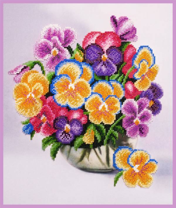 Buy Bead embroidery kit Viola Bouquet-P-344