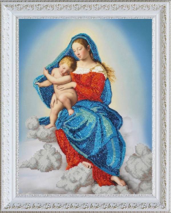 Buy Bead embroidery kit Virgin Mary with a baby-P-347