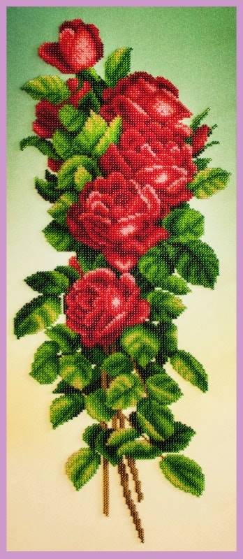 Buy Bead embroidery kit Bouquet of red roses-P-348