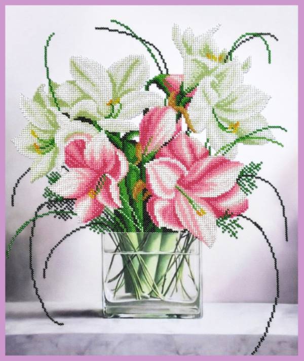 Buy Bead embroidery kit Delicate bouquet-P-354