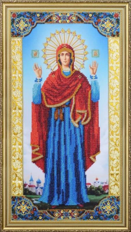 Buy Bead embroidery kit Icon of the Mother of God "Unbreakable wall"-P-363