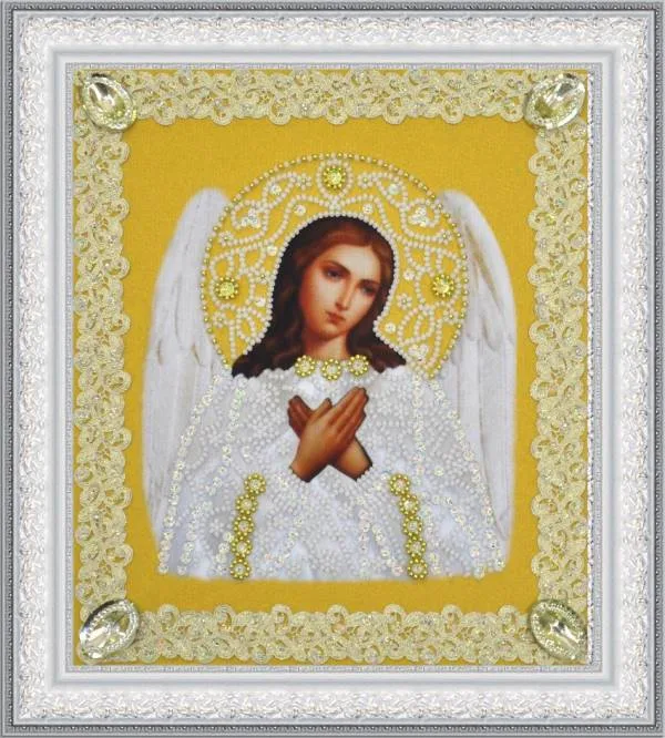 Buy Bead embroidery kit Icon of the Guardian Angel (gold)-P-372