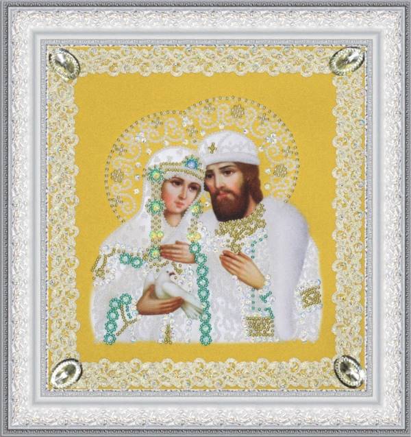 Buy Bead embroidery kit Saints Peter and Fevronia (openwork) gold-P-375