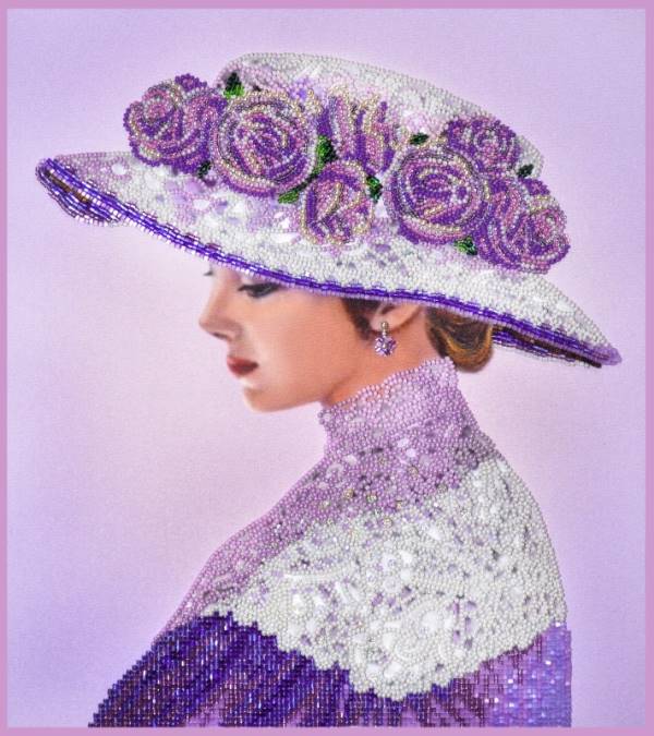 Buy Bead embroidery kit Lady in lace-P-378
