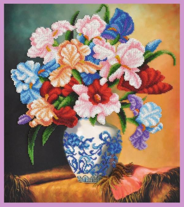 Buy Bead embroidery kit Bouquet of irises-P-396