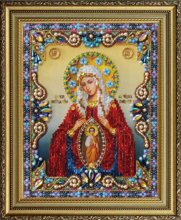 Buy Bead embroidery kit Icon of the Mother of God-P-401