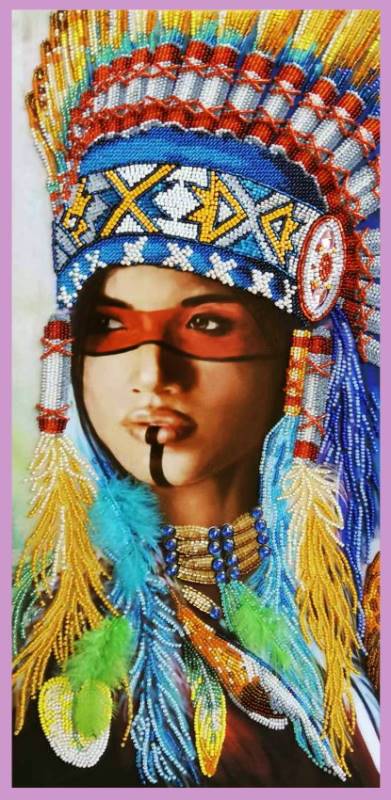 Buy Bead embroidery kit Native American girl-P-419