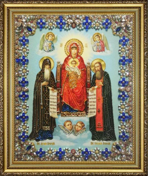 Buy Bead embroidery kit Icon of the Mother of God Svenskaya-Pecherskaya-P-427