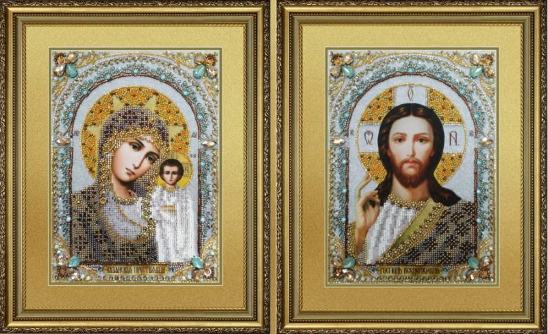 Buy Bead embroidery kit Icon Wedding couple (Savior and Kazan)-P-428