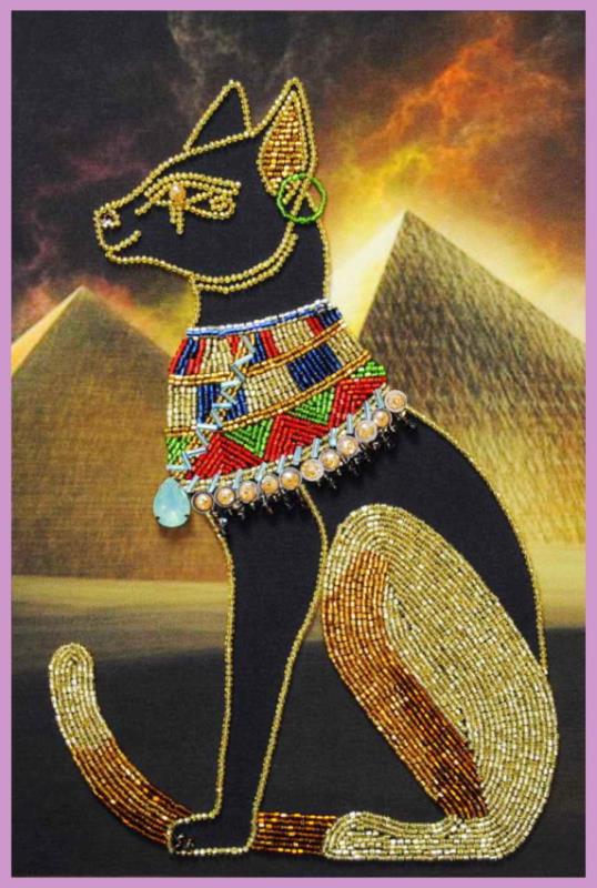 Buy Bead embroidery kit Egyptian goddess Bast-P-430