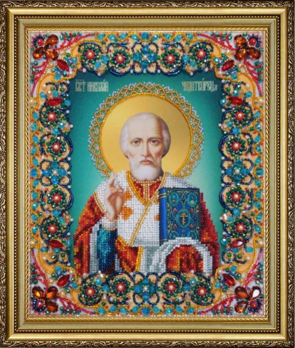 Buy Bead embroidery kit Icon of the St. Nicholas the Wonderworker-P-434