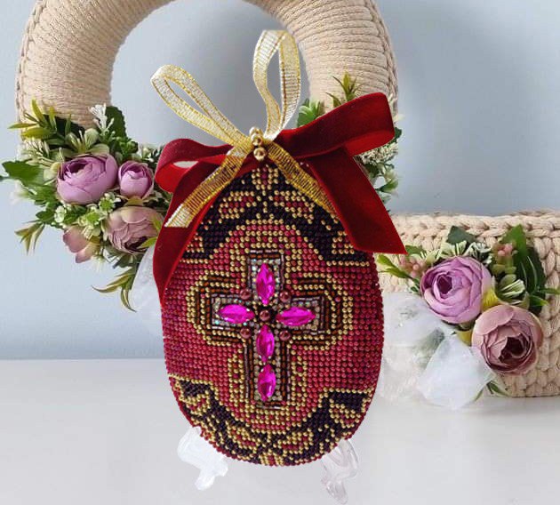 Buy Bead embroidery kit Easter egg "Velvet"-P-440