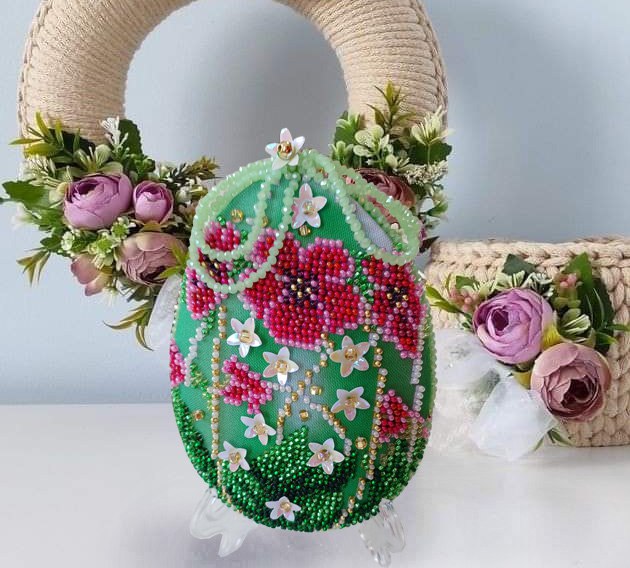 Buy Bead embroidery kit Easter egg "Tender Viola"-P-441