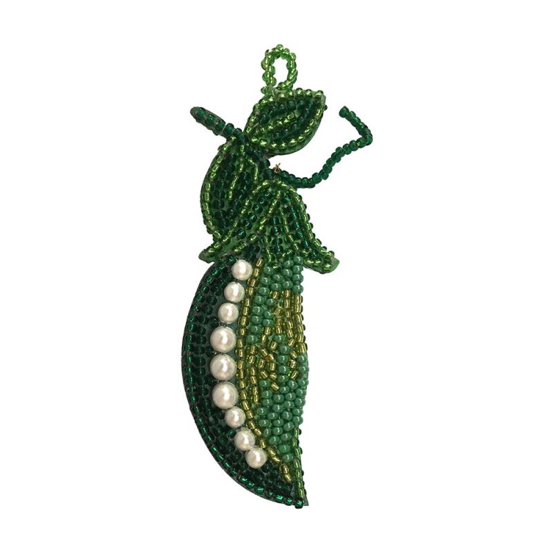 Buy Kit for embroidery - Pendant Green peas-rv2155_2