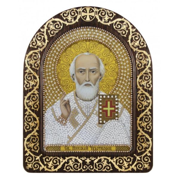 Buy Set for beadwork with a frame - St. Nicholas the Wonderworker-sn5003