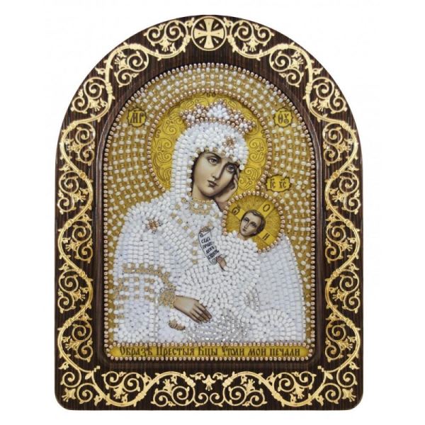 Buy Set for beadwork with a frame - Icon of St. Our Lady Soothe my sorrows-sn5004