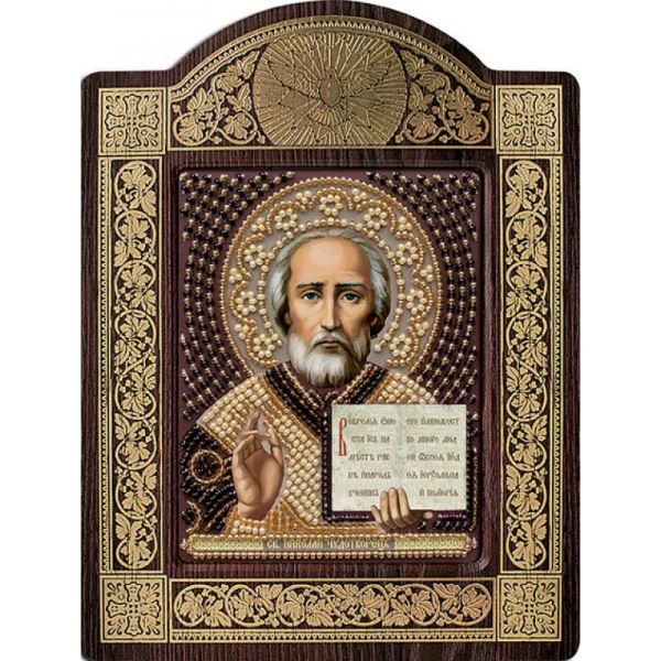 Buy Set for beadwork with a frame - St. Nicholas the Wonderworker-sn8003